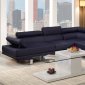 F7569 Sectional Sofa by Boss in Navy Linen Fabric