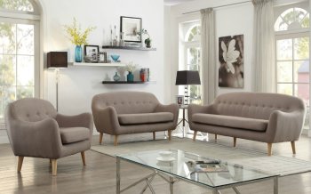 Jillian Sofa & Loveseat 53700 in Light Brown Fabric by Acme [AMS-53700 Jillian]