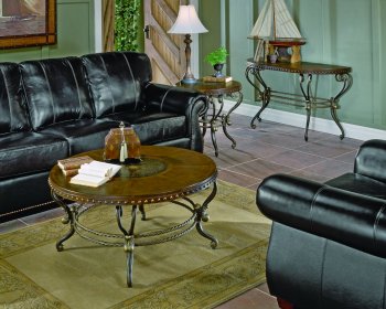 Jenkins 5553 Coffee Table 3Pc Set in Tobacco by Homelegance [HECT-5553-01 Jenkins]