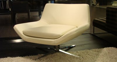 Leather or Wool Felt Modern Club Chair in Black, Cream or Maroon