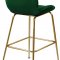 Paris Counter Stool 787 Set of 2 Green Velvet Fabric by Meridian