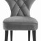 Leandra Dining Chair 742 Set of 2 Grey Velvet Fabric - Meridian