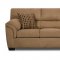 Latte Microfiber Modern Sofa & Loveseat Set w/Throw Pillows