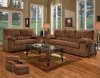 Chocolate Fabric Contemporary Sofa & Loveseat Set w/Options