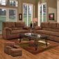 Chocolate Fabric Contemporary Sofa & Loveseat Set w/Options