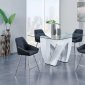 D9913BT Dining Set 5Pc White by Global w/D1067BS-BL Stools