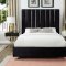 Enzo Upholstered Bed in Black Velvet Fabric by Meridian