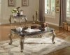 Roma 253 Coffee Table in Antique Silver Tone w/Marble Top & Opti