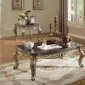 Roma 253 Coffee Table in Antique Silver Tone w/Marble Top & Opti