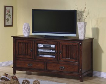 700133 TV Stand by Coaster in Dark Cherry w/Multi Storages [CRTV-700133]