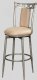 Silver Tone Base & Taupe Suede Seat Set of 2 Barstools