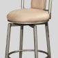 Silver Tone Base & Taupe Suede Seat Set of 2 Barstools