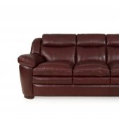 8550 Sonora Sofa & Loveseat in Burgundy Set by Leather Italia