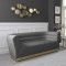 Bellini Sofa 669 in Grey Velvet Fabric by Meridian w/Options