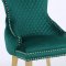 Leo Gold Dining Chair Set of 2 in Green Fabric