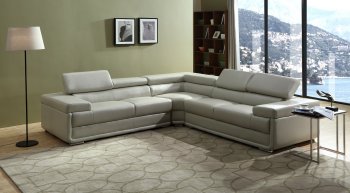 Zenith Sectional Sofa in Tan Leatherette w/Adjustable Headrests [ADSS-Zenith]