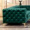 Benedict Sofa & Loveseat Set in Emerald Green Velvet Fabric