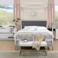 Raegan Bed 22660 in Chrome & Patterned Fabric by Acme