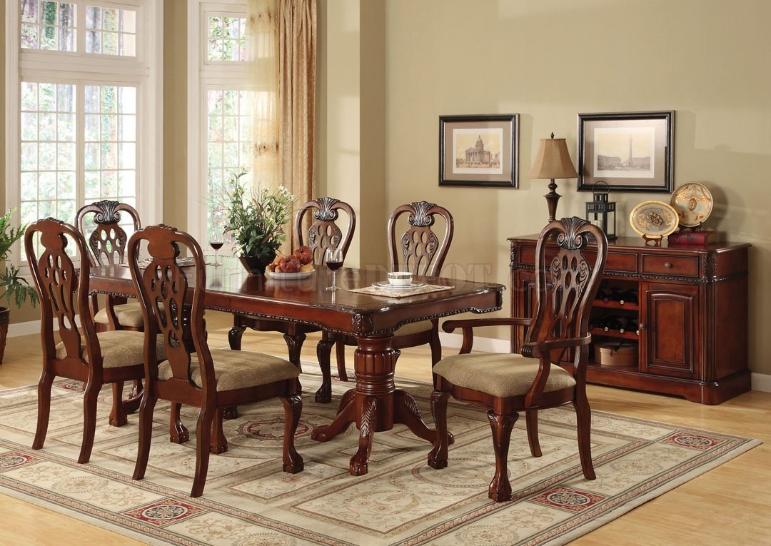 CM3222T George Town Dining Room 7Pc Set in Cherry - Click Image to Close