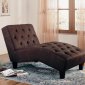 Chocolate Microfiber Button Tufted Modern Chaise Lounger