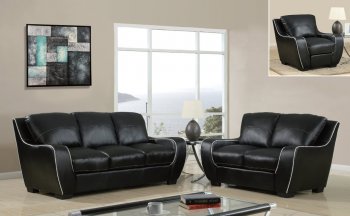 U8080 Sofa in Black Bonded Leather by Global Furniture USA [GFS-U8080-BL]