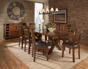 Vasquez 2504-96 Dining Table by Homelegance - Warm Oak w/Options [HEDS-2504-96 Vasquez]