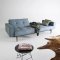 Dublexo Sofa Bed in Indigo by Innovation w/Arms & Wood Legs