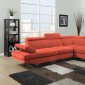 4017 Sectional Sofa in Orange Fabric