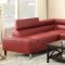 F7300 Sectional Sofa by Poundex in Burgundy Bonded Leather