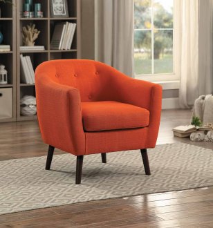 Lucille Set of 2 Accent Chairs 1192RN in Orange by Homelegance