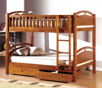 CM-BK600A California I Twin/Twin Bunk Bed in Oak [FAKB-CM-BK600A California I]