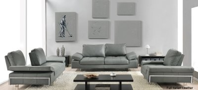 GIA Sofa in Grey Leather by At Home USA w/Options