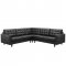 Empress EEI-1549 3pc Sectional in Black Bonded Leather by Modway