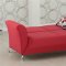 Red Fabric Modern Convertible Sofa Bed w/Optional Items