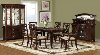 D550 Dining Table in Dark Pecan w/Optional Items [EGDS-D550]