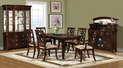 D550 Dining Table in Dark Pecan w/Optional Items