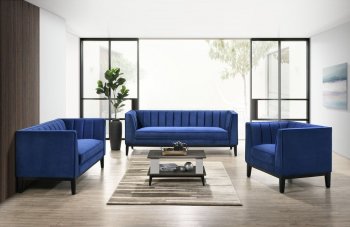 Calais Sofa in Marine Dark Blue Velvet by Elements w/Options [SFEMS-Calais Dark Blue]