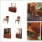 Deep Cherry Finish Dining Set With Rectangle Shape Table