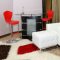 White Full Leather Button Tufted Modern Chair