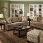 Truffle Fabric Modern Sofa & Loveseat Set w/Flared Arms