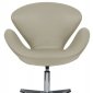 Swan Lounge Chair SW29TL in Tan Leatherette by LeisureMod