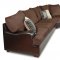 Brown Godiva Fabric Modern Sectional Sofa w/Bonded Leather Base