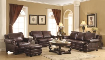 504961 Crawford Sofa in Brown Leather by Coaster w/Options [CRS-504961 Crawford]