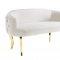 Adina Loveseat TOV-S137 in White Velvet Fabric by TOV Furniture