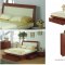 Cherry Finish Modern Bedroom Set With Bottom Drawers