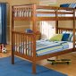 Oak Finish Convertible Bunk Bed w/Slats & Ladder