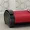 Black Leatherette & Red Fabric Modern Sofa Bed w/Options