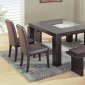 Dark Chocolate Finish Modern Dinette Set W/Glass Inlay