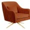 Paloma Accent Chair 585 in Cognac Velvet Fabric by Meridian