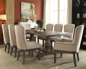 Landon Dining Table 60737 in Salvage Brown by Acme w/Options [AMDS-60737 Landon]